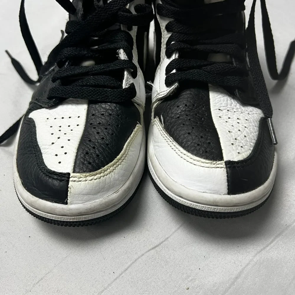 Nike Air Jordan 1 High Mid Homage Black White Split Basketball Shoes Youth Sz 5Y